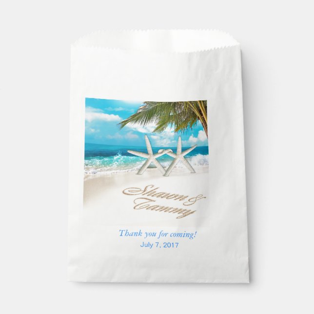Bolsa De Papel Boda Starfish Beach de White Sands (Anverso)