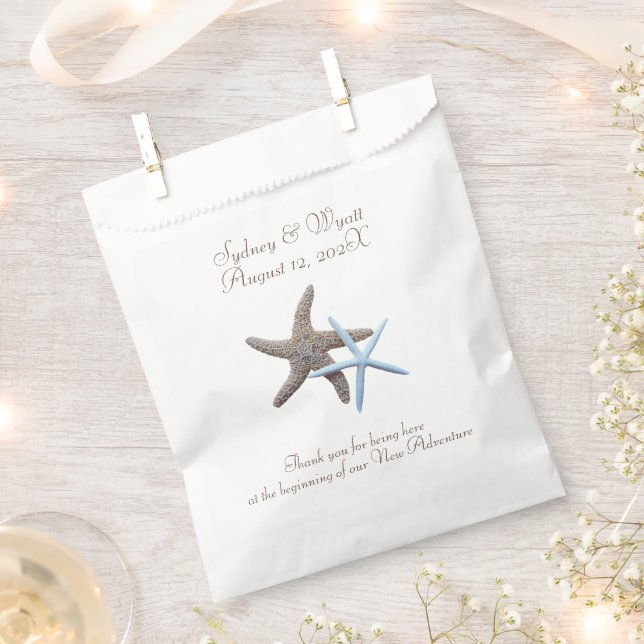Bolsa De Papel Boda Starfish Pareja White Beach (Cortado)