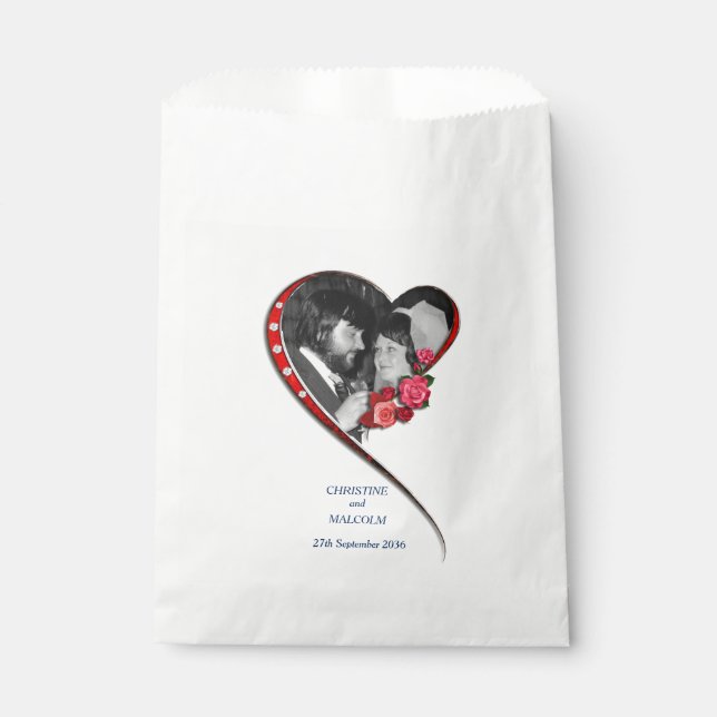 Bolsa De Papel Boda Swirling Heart (Anverso)
