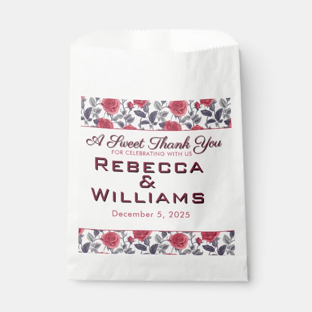 Bolsa De Papel Boda temático del Rosa de lujo (Anverso)