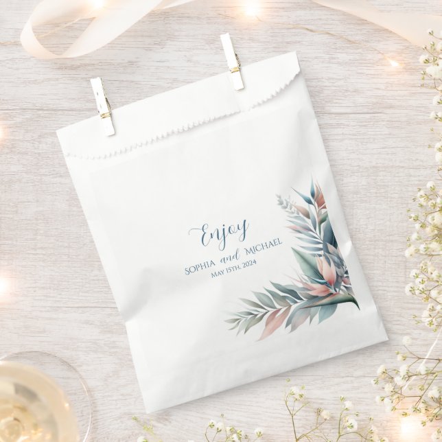 Bolsa De Papel Boda tropical de acuarela (Cortado)