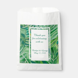 Bolsa De Papel boda tropical de vegetación esmeralda