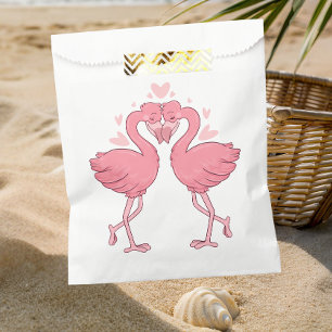 Bolsa De Papel Boda Tropical Hawaiana con Flamenco Rosa