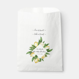 Bolsa De Papel Boda tropical limón limón de color agua mediterrán