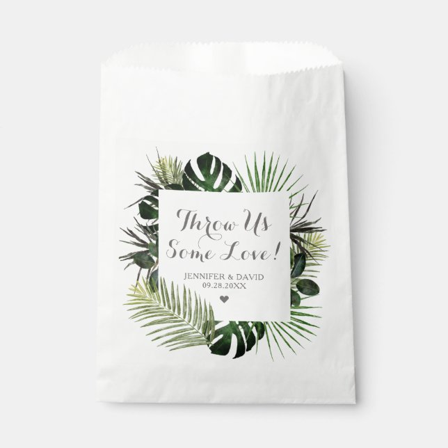 Bolsa De Papel Boda Tropical Petal Toss Bags Send Off (Anverso)