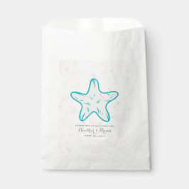 Bolsa De Papel Boda Turquoise Rustic Starfish