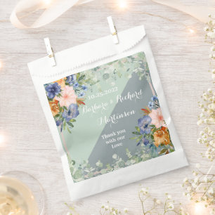 Bolsa De Papel Boda Verde Dusty Blue Peach