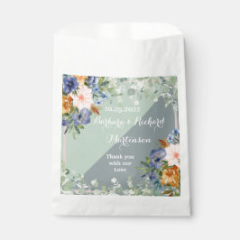 Bolsa De Papel Boda Verde Dusty Blue Peach