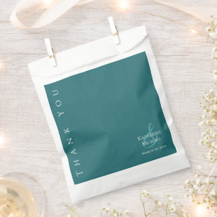 Bolsa De Papel Boda verde esmeralda moderno Gracias-