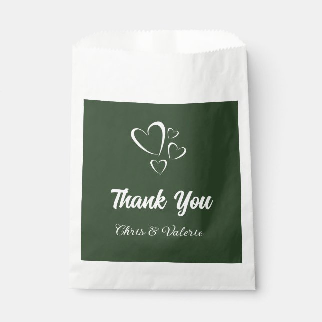Bolsa De Papel Boda verde oliva (Anverso)