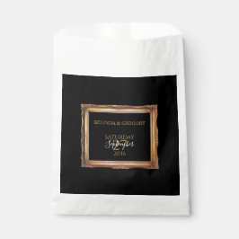 Bolsa De Papel Boda Vintage Black & Gold