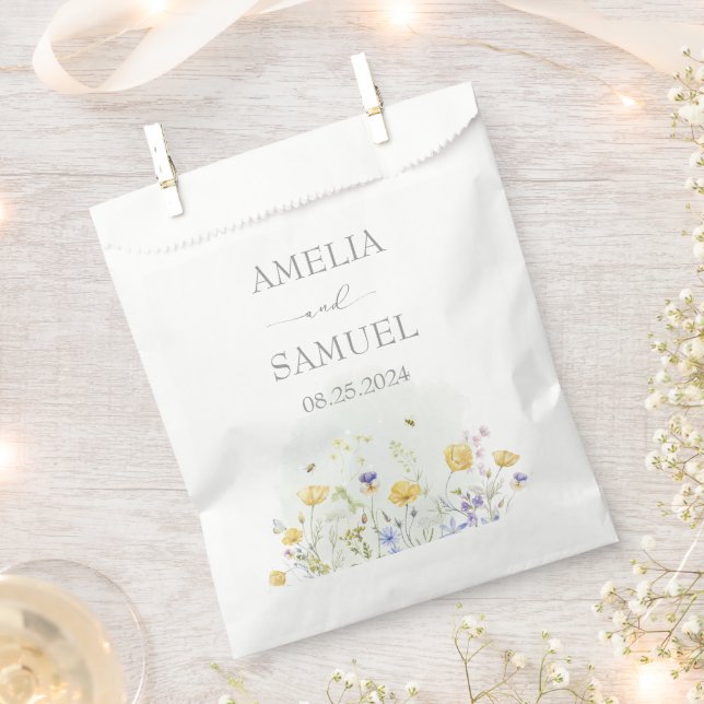 Bolsa De Papel Boda Wildflower Meadow (Cortado)