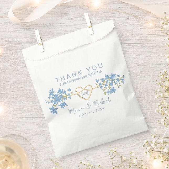 Bolsa De Papel Boda Wildflowers Dusty Blue (Cortado)