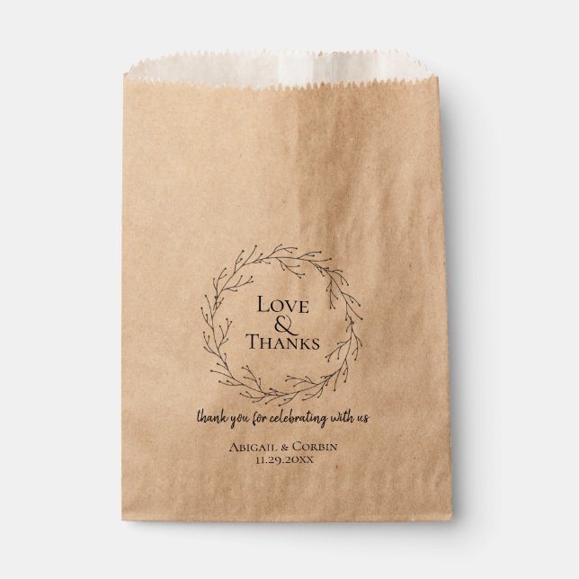 Bolsa De Papel Boda Wreath de rama de invierno (Anverso)
