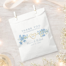 Bolsa De Papel Bodas de flores silvestres azul polvoriento