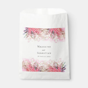Bolsa De Papel Bodas Exóticas de Piñas Rosadas Rubor