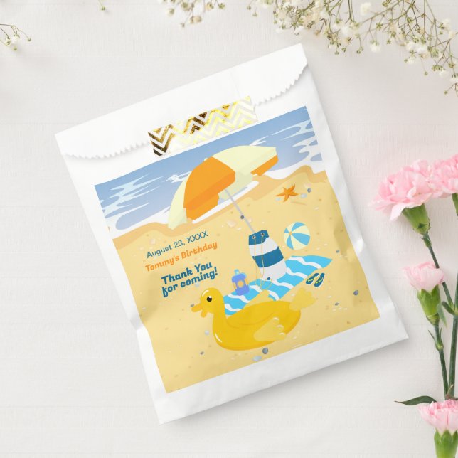 Bolsa De Papel Bodyboard divertida fiesta de cumpleaños de playa (Sellado)