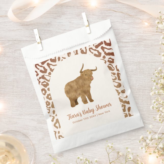 Bolsa De Papel Boho Arch Holy Cow Western Baby Shower (Cortado)