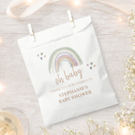 Bolsa De Papel Boho Arcoíris Suave Baby Shower Gracias