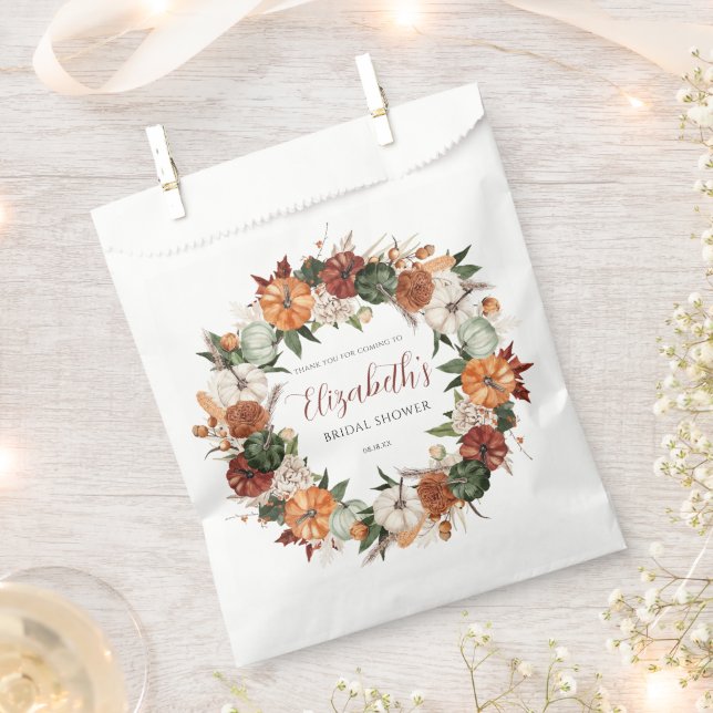 Bolsa De Papel Boho Autumn Bridal Shower (Cortado)
