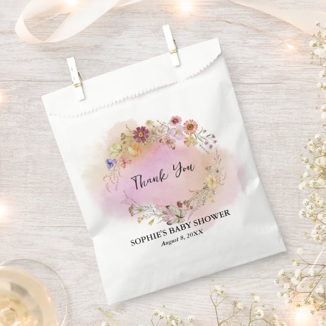 Bolsa De Papel Boho Baby En Bloom Baby Shower (Cortado)