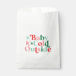 Bolsa De Papel Boho Baby Está Frío Afuera Navidad letra retro
