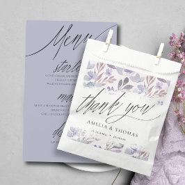 Bolsa De Papel Boho Boda Gracias Purple Floral