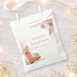 Bolsa De Papel Boho Boho Chowgirl Rosa Pampas Baby Shower