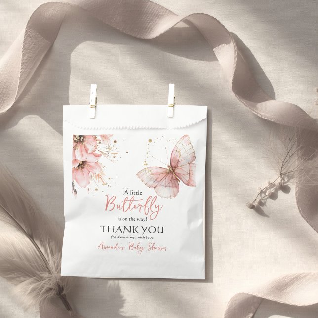 Bolsa De Papel Boho Butterfly Wildflower Floral Girl Baby Shower (Subido por el creador)