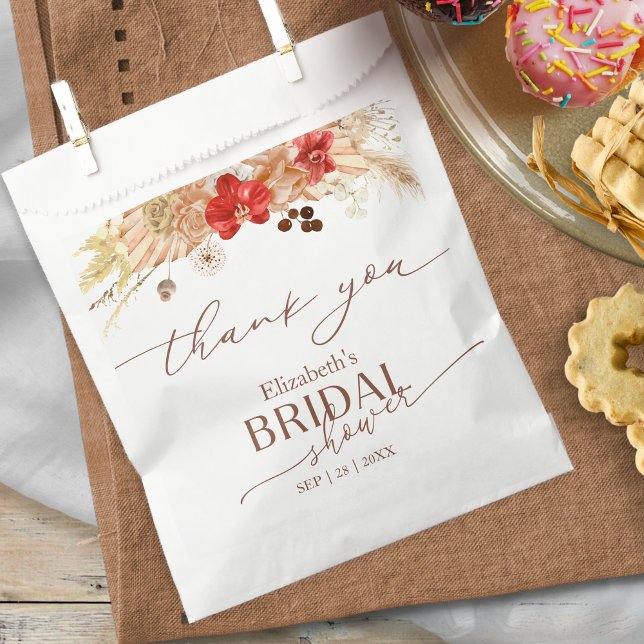 Bolsa De Papel Boho Delicate Calligraphy Gracias a Bridal Shower (Subido por el creador)