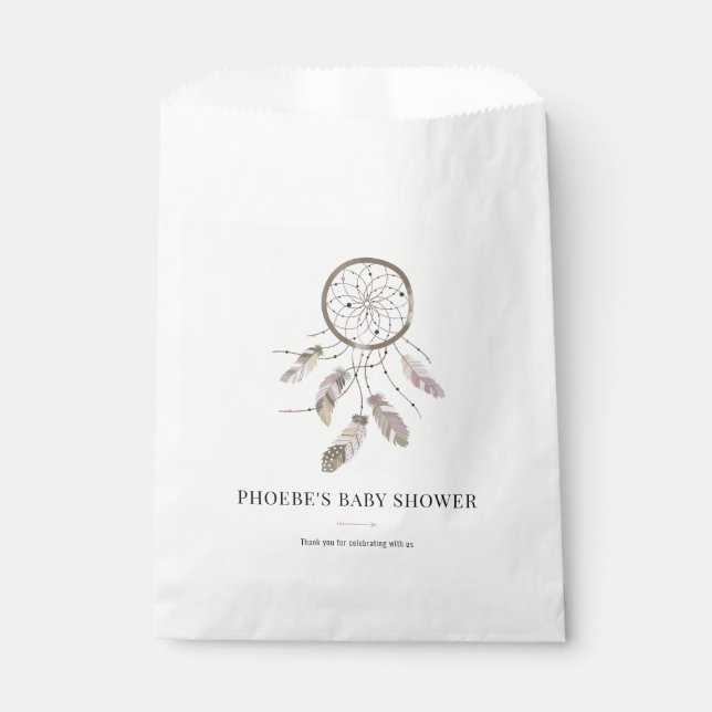 Bolsa De Papel Boho Dream Catcher Baby Shower (Anverso)