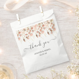 Bolsa De Papel Boho Dried Watercolor Floral Wedding