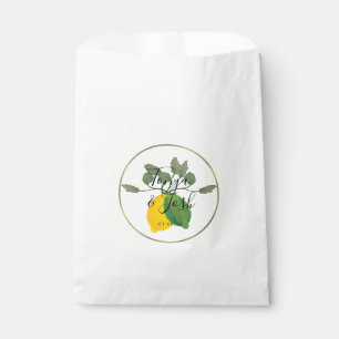 Bolsa De Papel Boho Falsa Rima Dorada Limón Lima