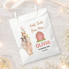 Bolsa De Papel Boho Farm Animal 1st Birthday |Cute Rustic Barnyad