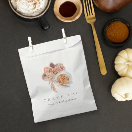 Bolsa De Papel Boho Floral Coffee Bridal Shower Gracias