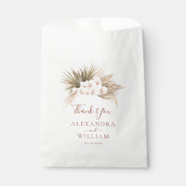 Bolsa De Papel Boho Floral Pampas Grass Cae Boda Rústico