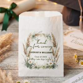 Bolsa De Papel Boho Hierba de Pampas Margarita Botánica Graduació