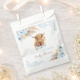 Bolsa De Papel Boho Holy Cow Blue Pampas Grass Boy Baby Shower