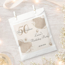 Bolsa De Papel Boho Leaf Moderno Todas las Edades Cumpleaños