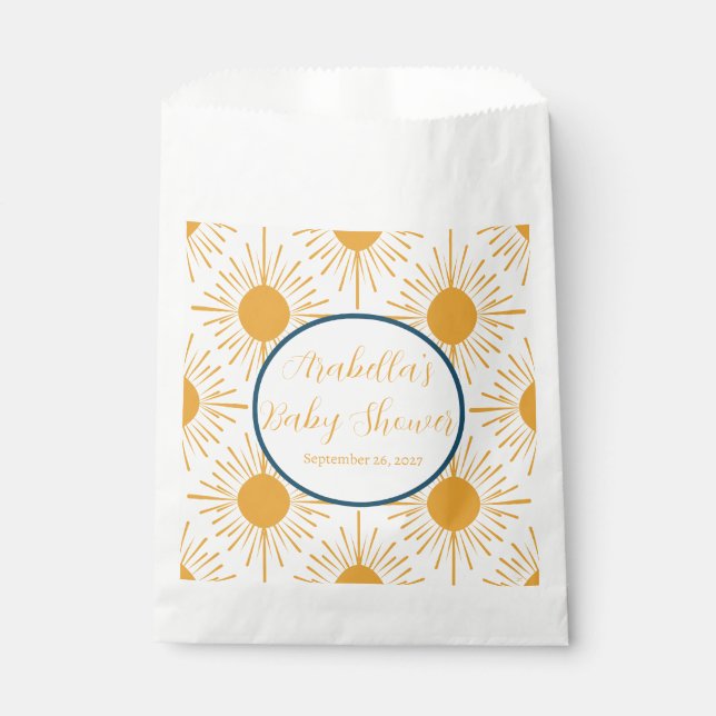 Bolsa De Papel Boho Little Ray de Sun Neutral Baby Shower (Anverso)