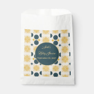 Bolsa De Papel Boho Personalizado Sun Moon Stars Blue Yellow