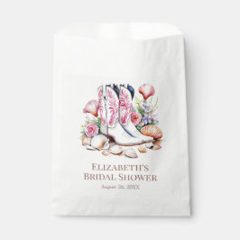 Bolsa De Papel Boho Pink Coastre Cowgirl Boots Bridal Shower