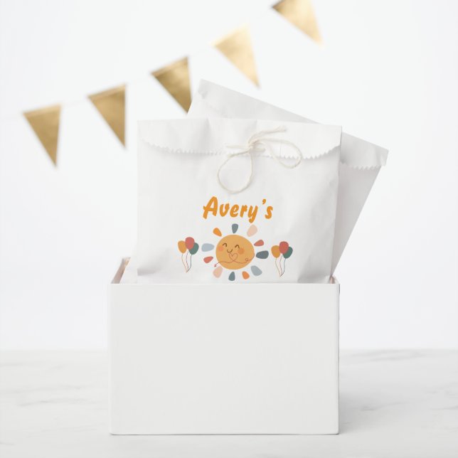 Bolsa De Papel Boho Primer Viaje Alrededor Del Sol Cumpleaños 1  (Fiesta)