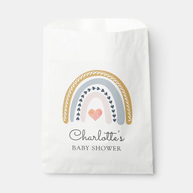 Bolsa De Papel Boho Rainbow Baby Shower (Anverso)