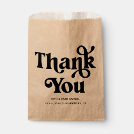 Bolsa De Papel Boho Retro Personalizado Gracias 