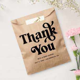 Bolsa De Papel Boho Retro Personalizado Gracias