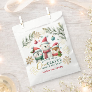 Bolsa De Papel Boho Snow Animals de Winter Wonderland Primer cump