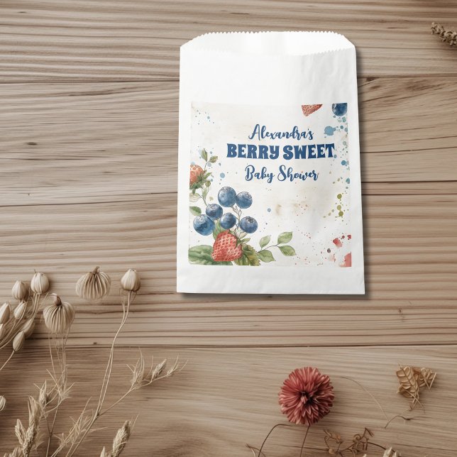 Bolsa De Papel Boho Strawberry Berry Sweet Baby Shower (Subido por el creador)