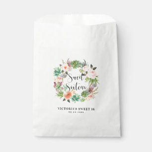 Bolsa De Papel Boho Suculenta Wreath Floral Dulce Dieciséis