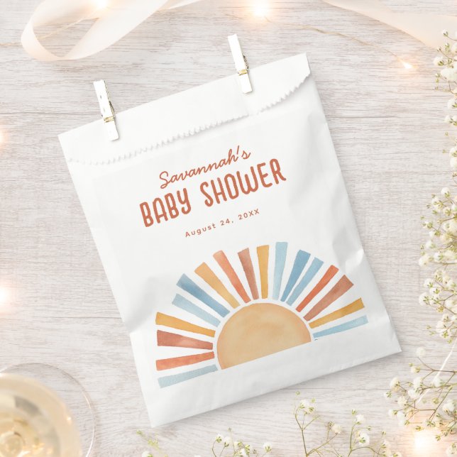Bolsa De Papel Boho Sunshine Gender Neutral Baby Shower (Cortado)